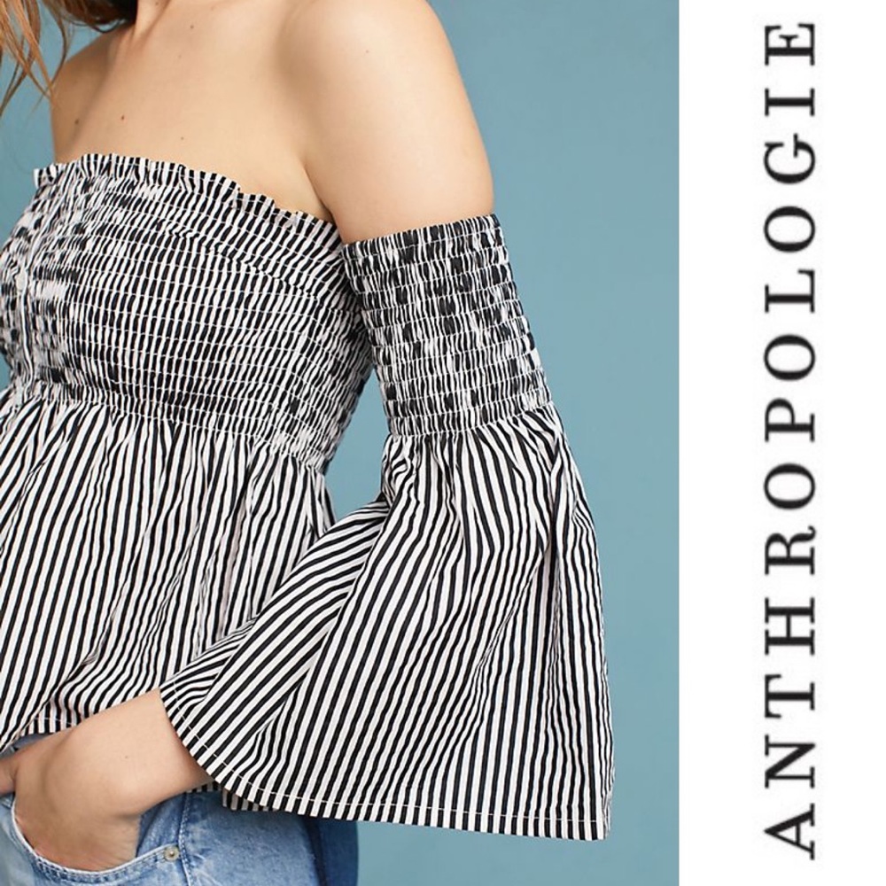 Anthropologie - Gingham Off-the-Shoulder Top